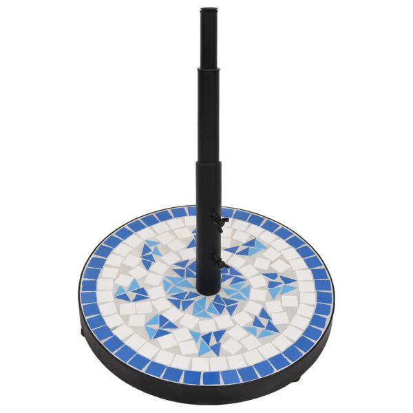 vidaXL Parasolvoet rond 12 kg blauw en wit