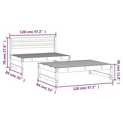 vidaXL 2-delige Loungeset massief grenenhout honingbruin