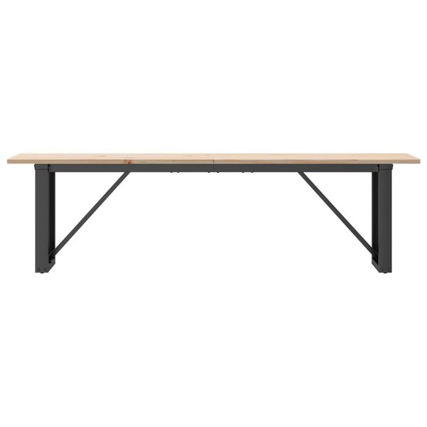 vidaXL Salontafel O-frame 160x40x45 cm massief grenenhout en staal