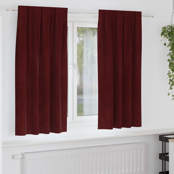 vidaXL Verduisterende gordijnen 2 pcs Wijnrood 140 x 175 cm Fluweel