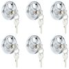 vidaXL Discusloten met sleutels 6 st zilver 7 x 2,4 x 7 cm
