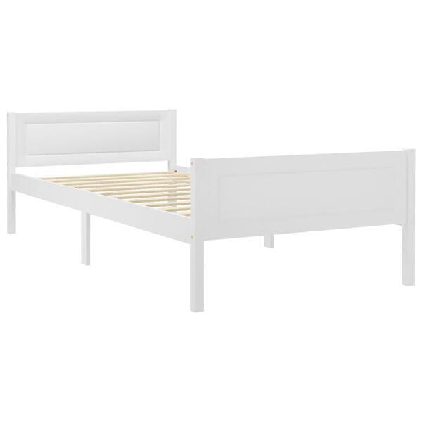 vidaXL Bedframe massief grenenhout wit 90x200 cm