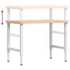 vidaXL Werkbank 100x(55-60)x(73-99,5) cm massief beukenhout