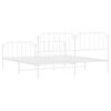 vidaXL Bedframe met hoofd- en voeteneinde&nbsp;metaal wit 193x203 cm
