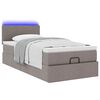 vidaXL Ottoman bed met matras en LED's 100x200 cm stof taupe