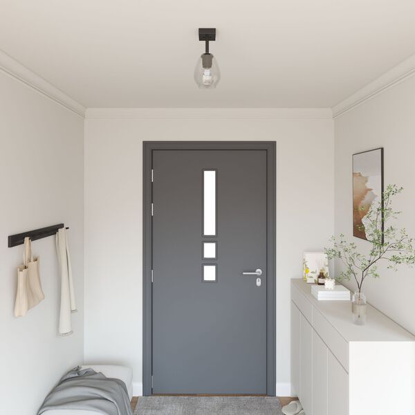 vidaXL Plafondspot Zwart 13 x 13 x 26 cm Glas en Metaal