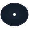 vidaXL Wastafel ovaal 40x33 cm keramiek mat donkerblauw