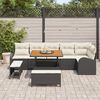 vidaXL Tuin Sofa Set met kussen met opslag 9 pcs Zwart en Cr&egrave;me