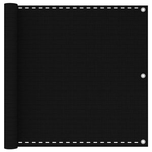 vidaXL Balkonscherm 90x600 cm HDPE zwart