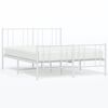 vidaXL Bedframe met hoofd- en voeteneinde metaal wit 140x190 cm