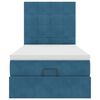 vidaXL Ottoman bed met matrassen 90x190cm fluweel donkerblauw