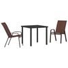 vidaXL Tuin eettafelset 3 st Bruin en zwart Poedercoating staal