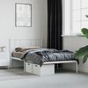 vidaXL Bedframe met hoofdbord metaal wit 90x190 cm