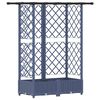 vidaXL Verhoogd Bed met Trellis en Dak Grijs 124 x 40 x 123 cm PP
