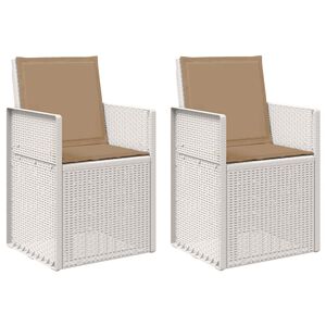 vidaXL Tuin Eetstoelen 2 pcs Wit en Taupe PP