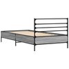vidaXL Bedframe bewerkt hout en metaal grijs sonoma eiken 90x190 cm