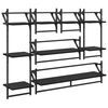 vidaXL Wandplankenset 6 st Zwart Eiken 100 x 25 x 30 cm Bewerkt hout
