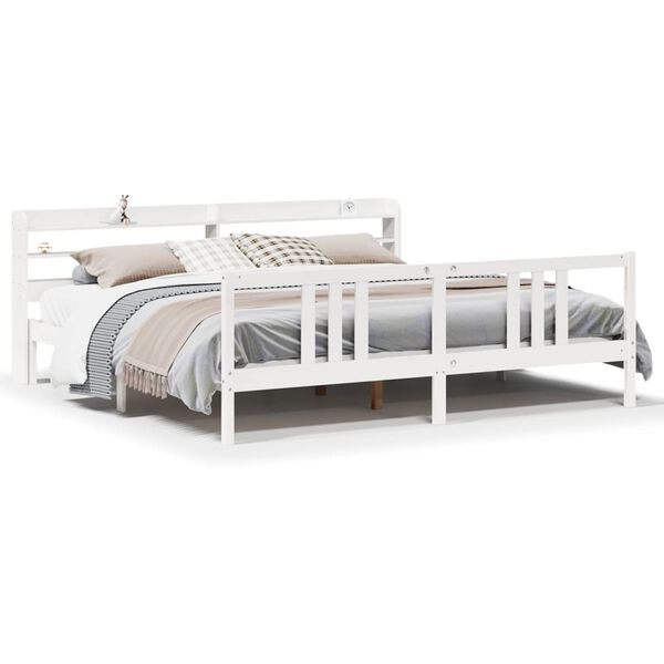 vidaXL Bedframe met hoofdeinde zonder matras 200x200 cm wit