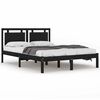vidaXL Bedframe massief hout zwart 135x190 cm