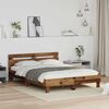 vidaXL Bedframe met hoofdeinde Oudhout 160 x 200 cm Bewerkt hout