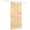 vidaXL Schuifdeur Natuurlijk en Wit 100 x 210 cm Massief grenenhout