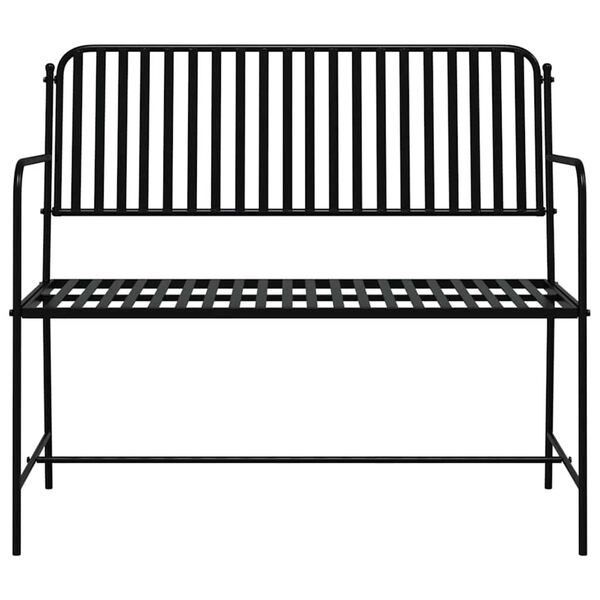 vidaXL Tuinbank Zwart 104 x 54 x 93cm Staal