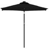 vidaXL Parasol met stalen paal 225x225x212 cm zwart