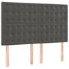 vidaXL Hoofdbord donkergrijs 144x5x118/128 cm Fluweel