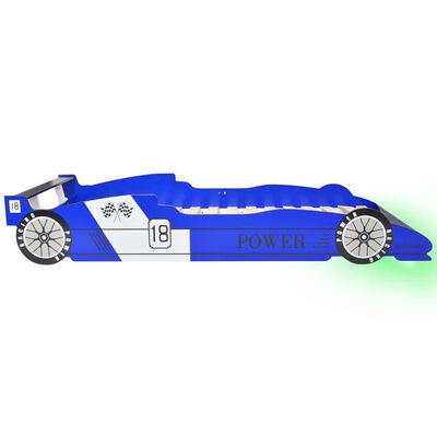 vidaXL Kinderbed raceauto met LED-verlichting blauw 90x200 cm
