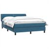 vidaXL Boxspring met matras fluweel donkerblauw 140x220 cm