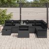 vidaXL Tuin Sofa Set met kussen met opslag 9 pcs Zwart Poly riet