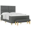 vidaXL Boxspring bed met matras Donkergrijs 140 x 200 cm Stof