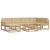 vidaXL Buiten bankenset 7 st Wit en Beige
