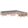 vidaXL 12-delige Loungeset met kussens massief douglas vurenhout