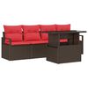 vidaXL Tuin Sofa Set 5 st Bruin Poly riet