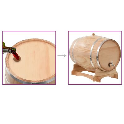 vidaXL Wijnvat met kraantje 35 L massief grenenhout