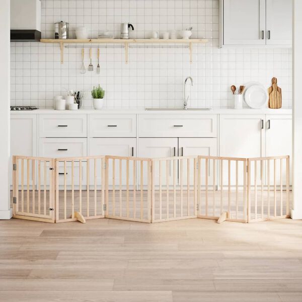 vidaXL Hondenhek met deur opvouwbaar 6 panelen 300 cm populierenhout