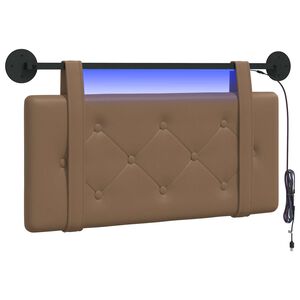 vidaXL Hangend hoofdbord Met LED-verlichting Cappuccino Kunstleer