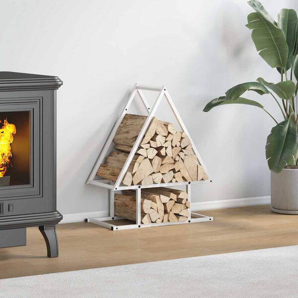 vidaXL Brandhoutrek 50x25x60 cm koudgewalst staal wit