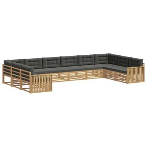 vidaXL Sofa-Sets 10 st Wit en antracietkleurig Polyester