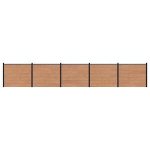 vidaXL Hekpaneel 5 pcs WPC en Aluminium Bruin