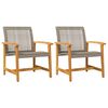 vidaXL Tuinstoelen 2 st poly rattan en acaciahout grijs