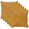 vidaXL Kussensloop 6 st HOUTEN Geel 45 x 45 cm Microfiber Fleece
