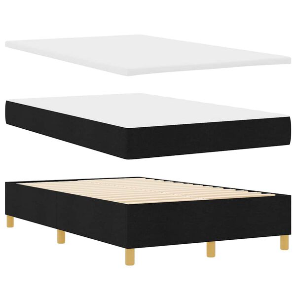 vidaXL Boxspring bed met matras met hoofdeinde Zwart 120 x 190 cm Stof