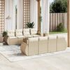 vidaXL 9-delige Loungeset met kussens poly rattan beige