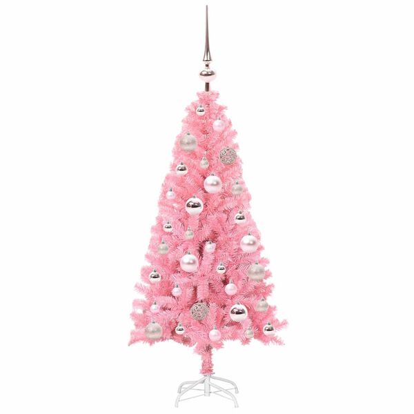 vidaXL Kerstboom met 150 LED met standaard Roze 120 cm PVC