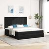 vidaXL Ottoman bed met matrassen en LED's 180x200cm fluweel zwart