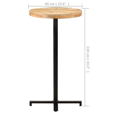 vidaXL Bartafel rond Ø60x110 cm ruw mangohout