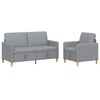 vidaXL Bankenset met opbergruimte 2 st Lichtgrijs Polyester