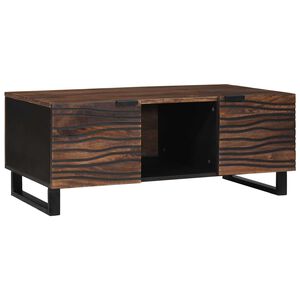 vidaXL Salontafel Bruin en zwart 100 x 54 x 40 cm Massief acaciahout